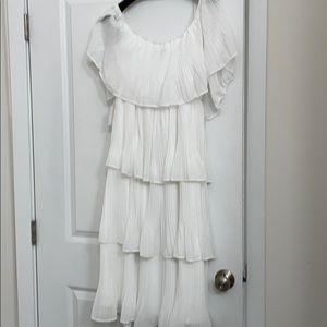 Lulus gala ready off-the-shoulder ruffle midi